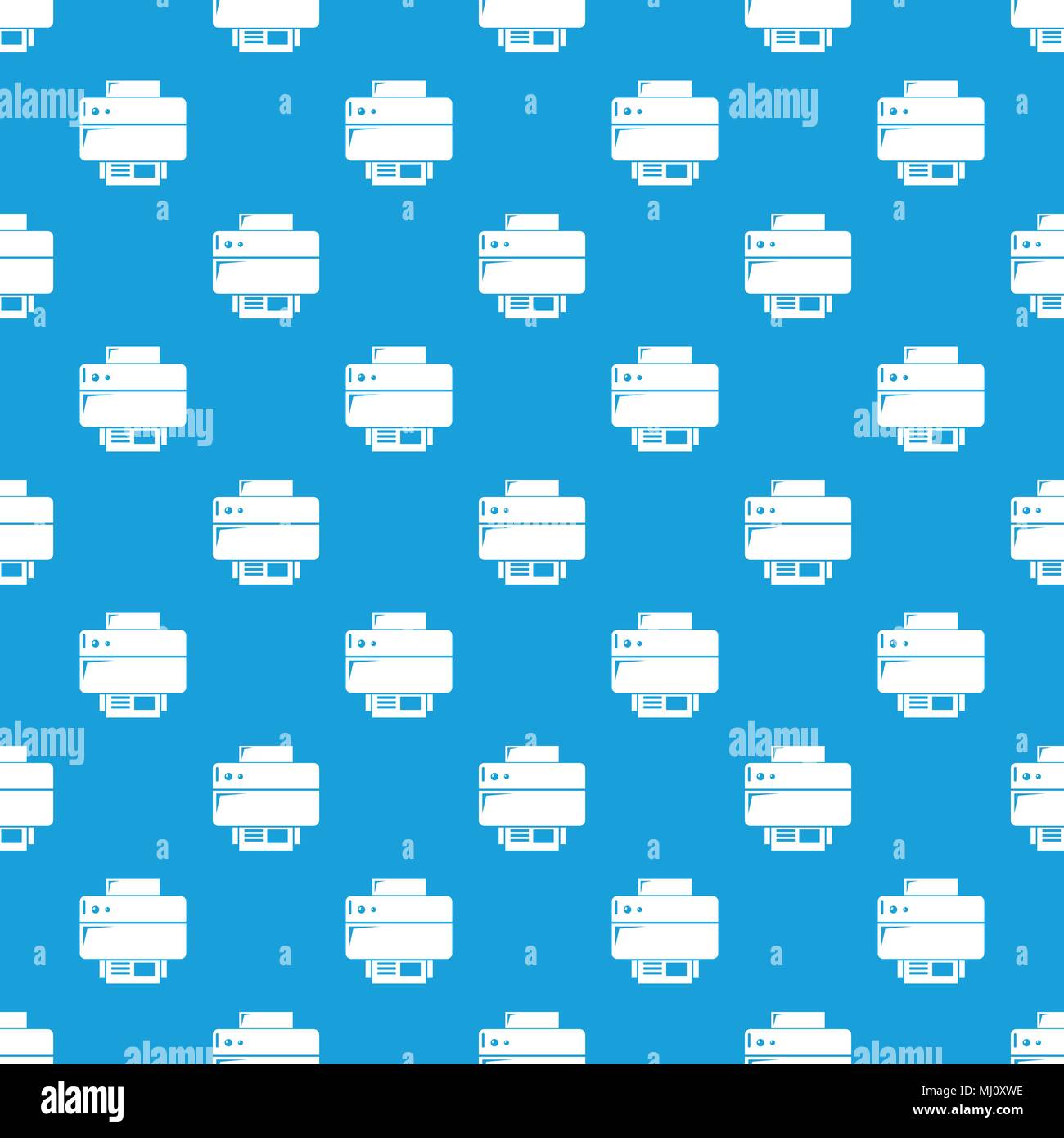 Printer pattern vector seamless blue Stock Vector