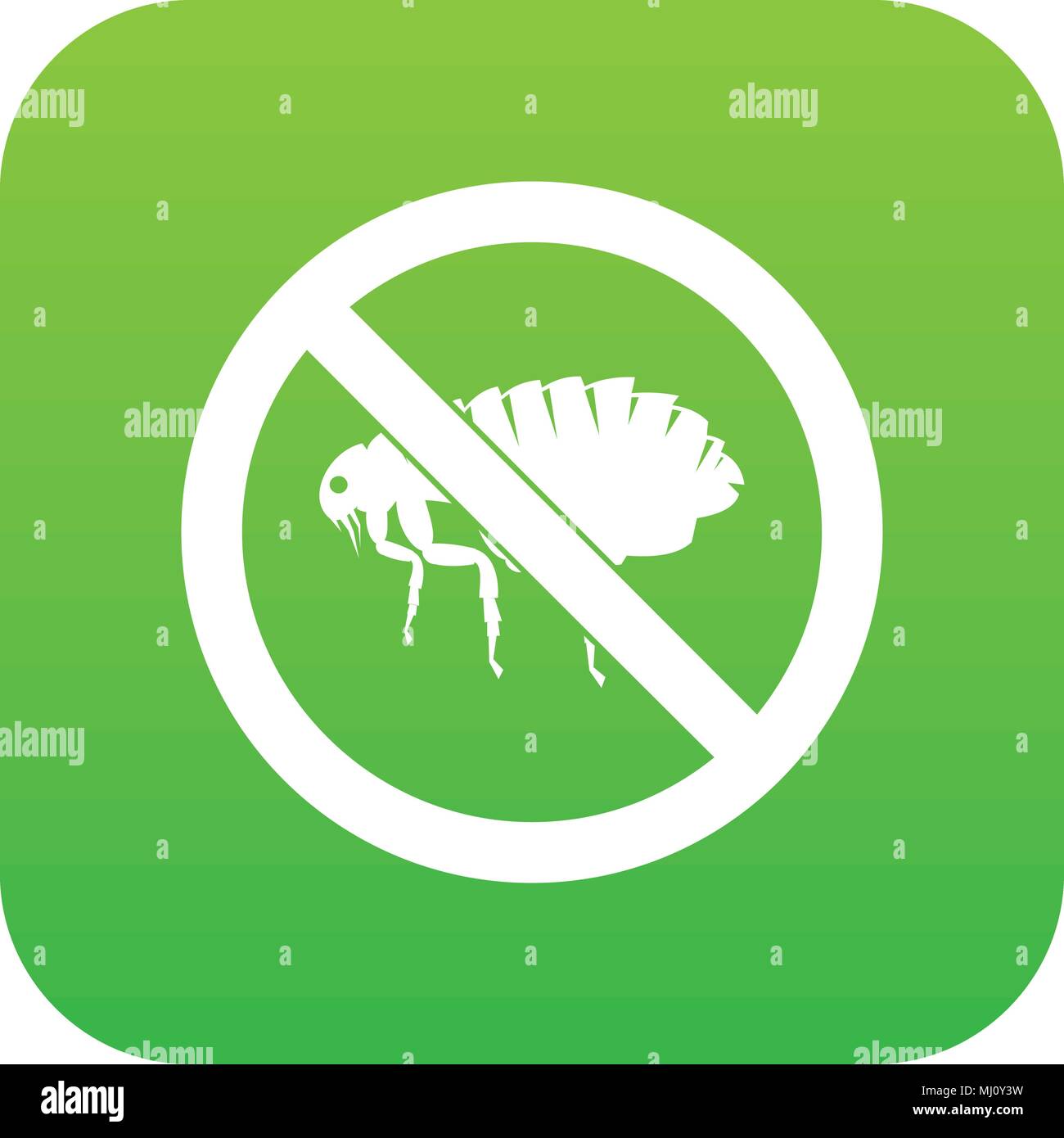 No flea sign icon digital green Stock Vector
