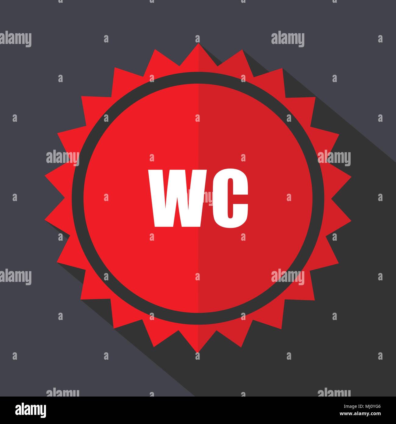 Toilet red sticker flat design vector icon Stock Vector Image & Art - Alamy