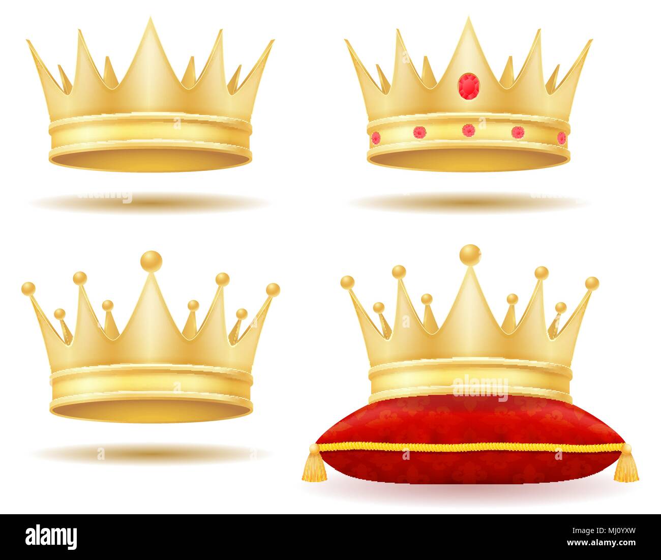king royal golden crown vector illustration isolated on white ...