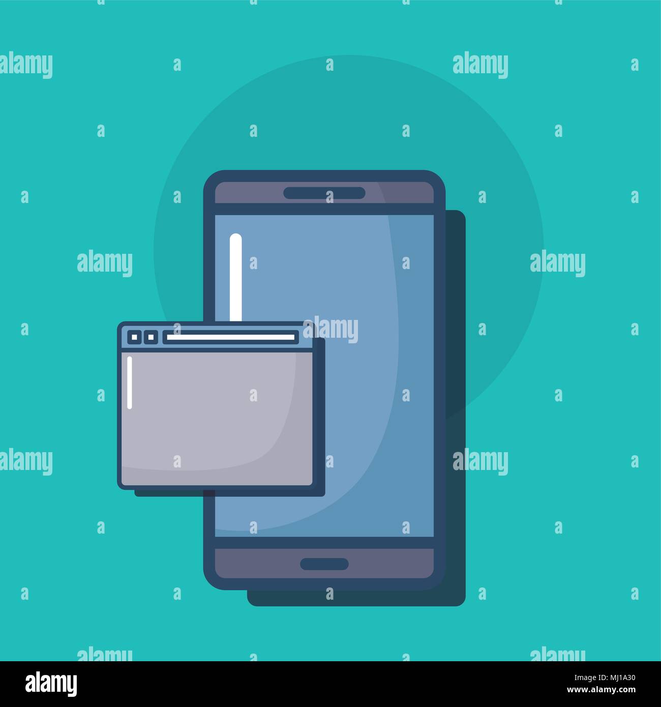 cyber security design with smartphone and web interface over background ...