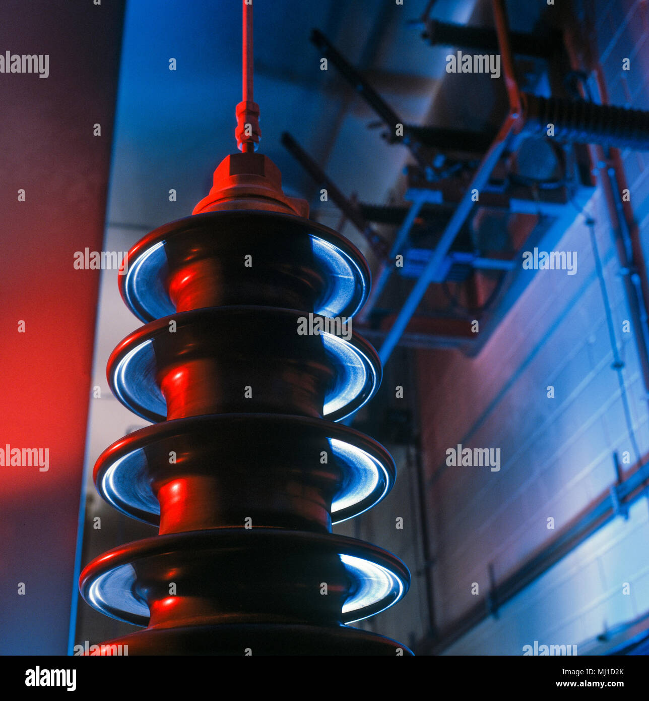 High Voltage isolator in a powerplant Stock Photo