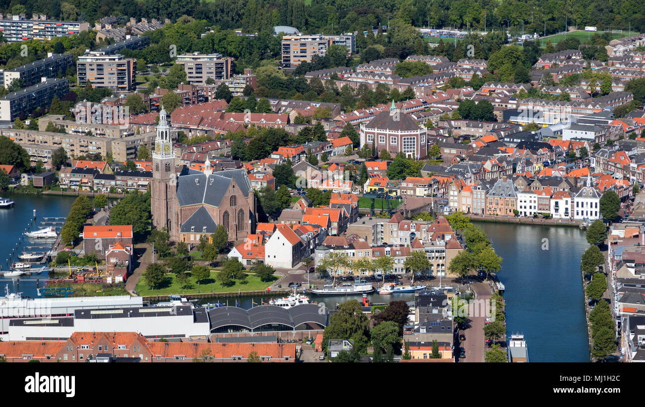 City centre of and church of Maassluis, Zuid-Holland, The Netherlands Stock Photo