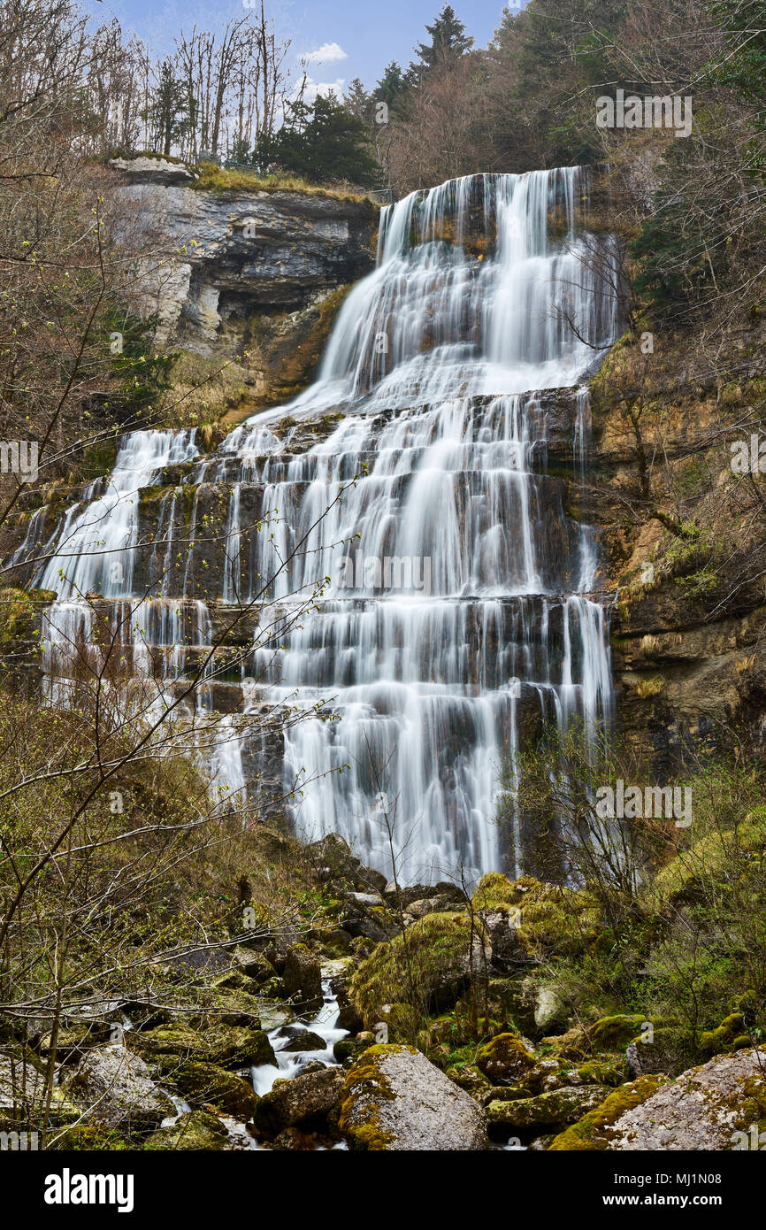 Cascade de l'éventail - Cascades du Hérisson Jura France Stock Photo - Alamy