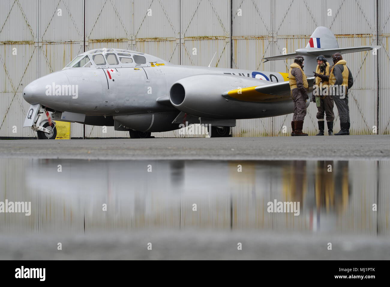 Gloster Meteor T7 WA591 G-BWMF, FMK-Q, at Coventry Airport, Stock Photo