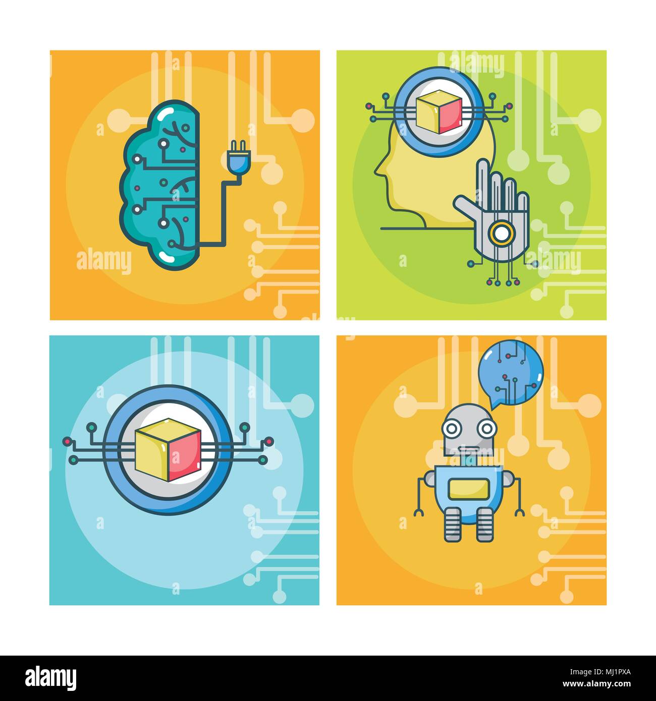 Set of artificial intelligence Stock Vector Image & Art - Alamy