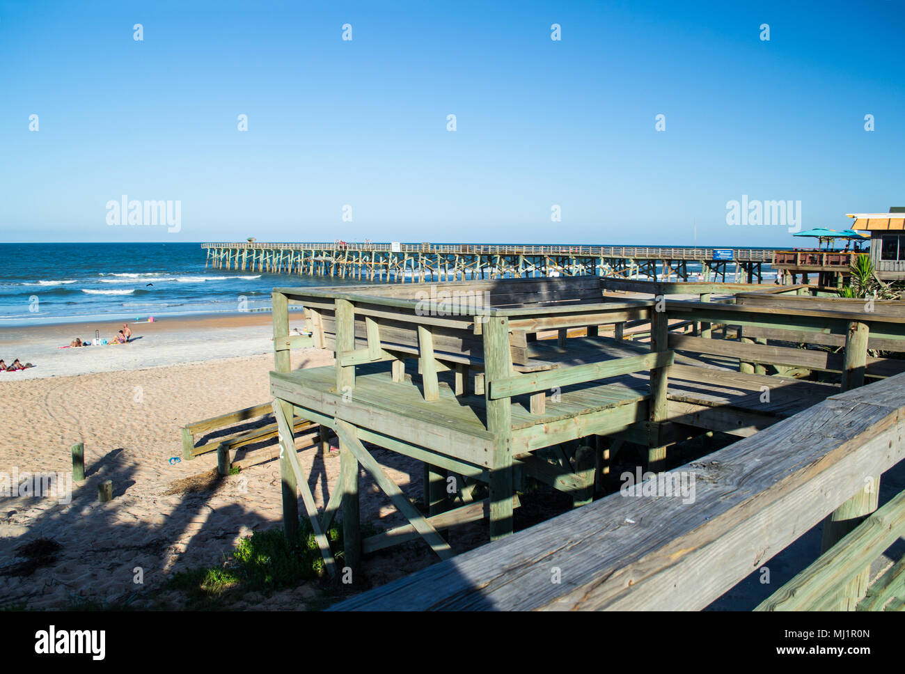 Flagler Beach Pier, Florida USA Stock Photo