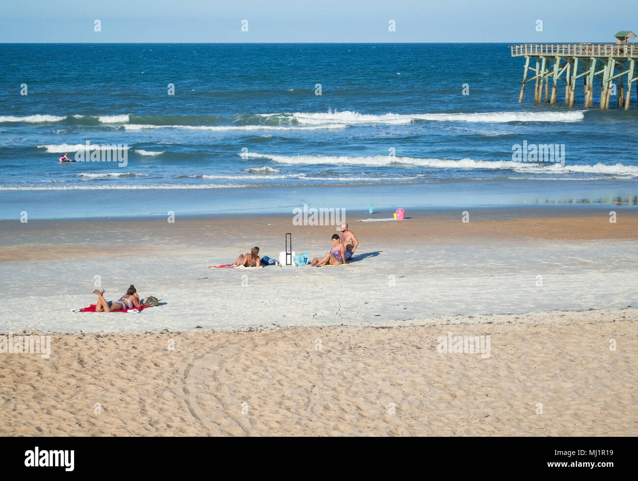 People at Flagler Beach, Florida USA Stock Photo
