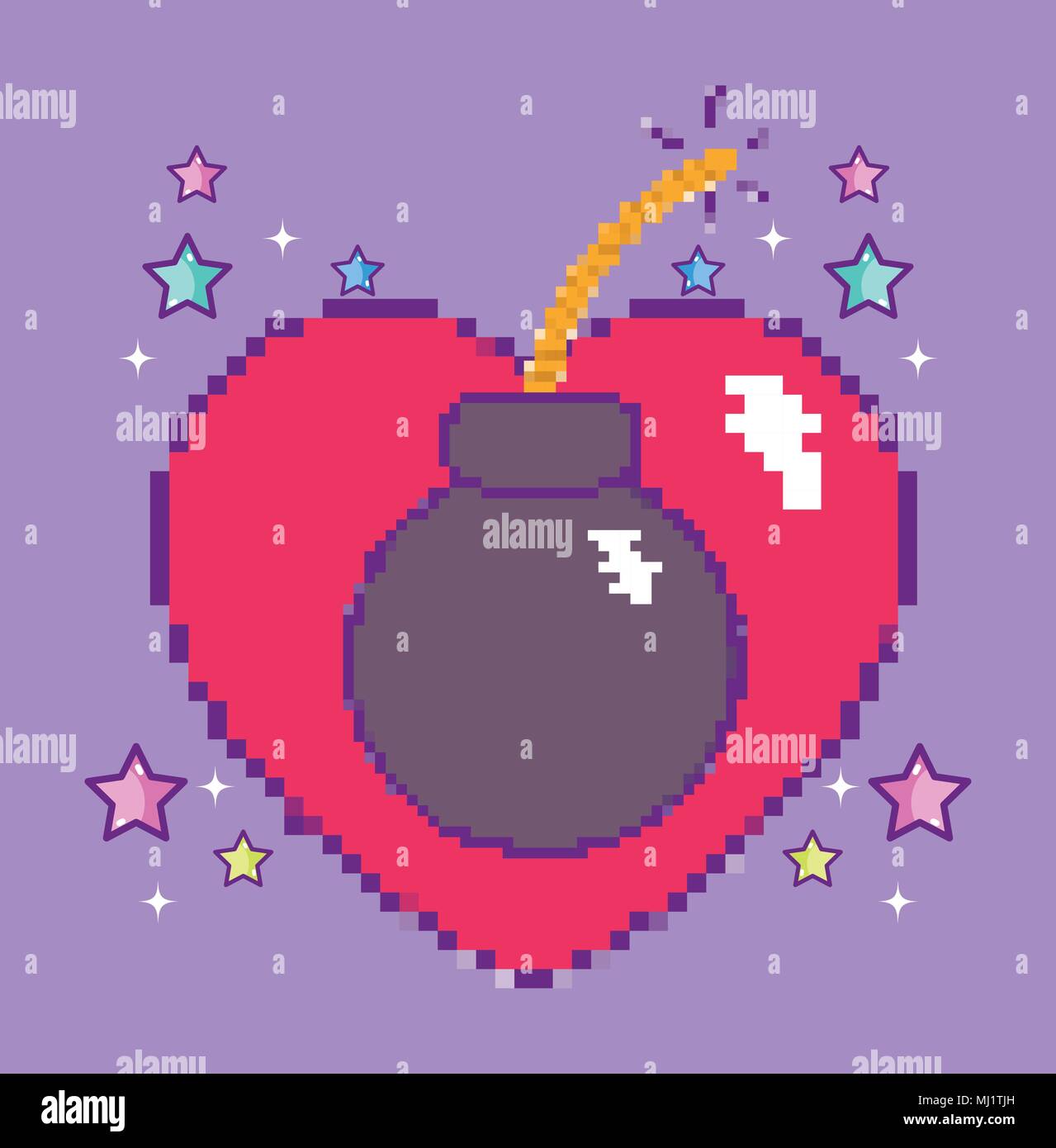 Video Game Heart Pixelated Icon High Resolution Stock Photography and ...