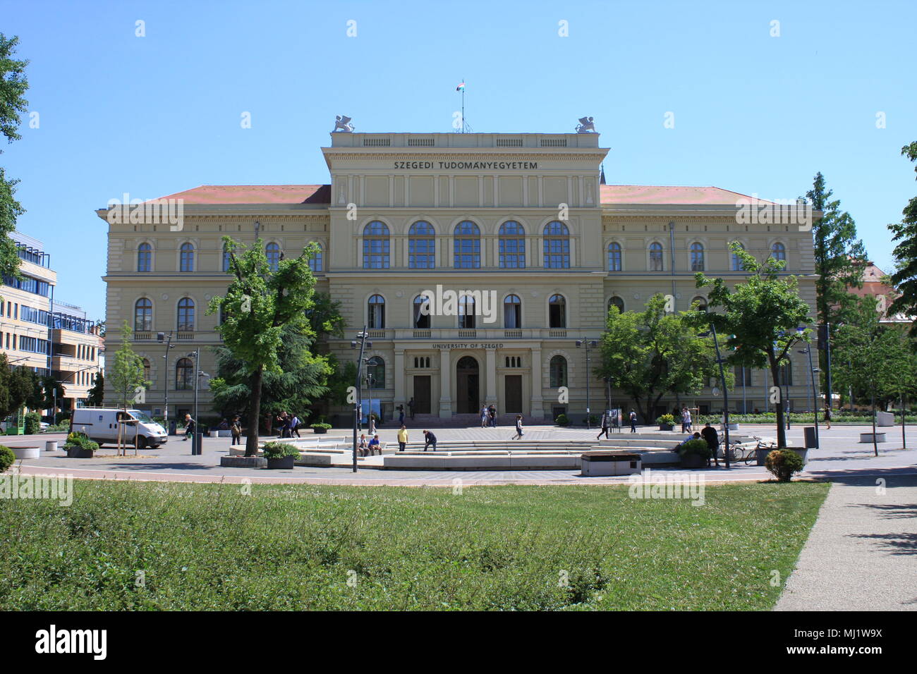 The University of Szeged, located on the Dugonich square. Stock Photo