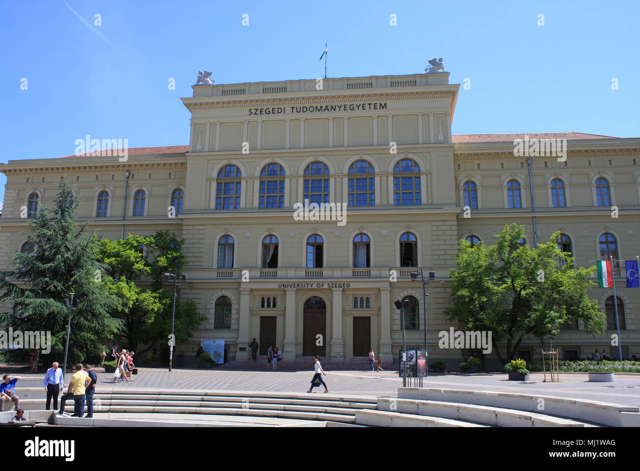 The University of Szeged, located on the Dugonich square. Stock Photo
