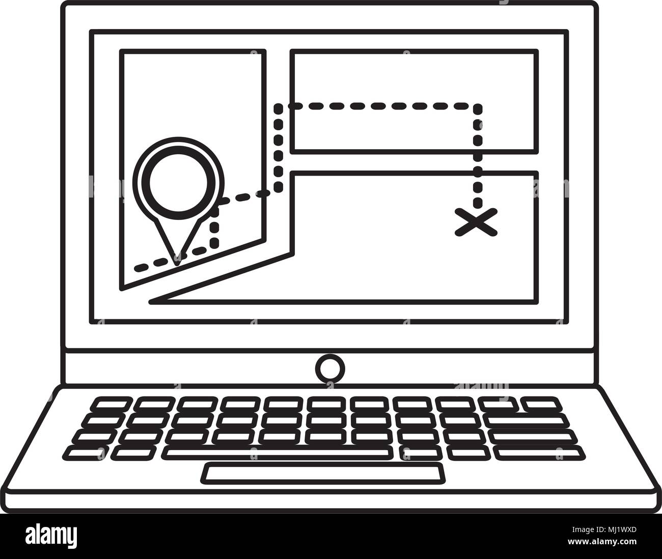 Laptop positioning Stock Vector Images - Alamy