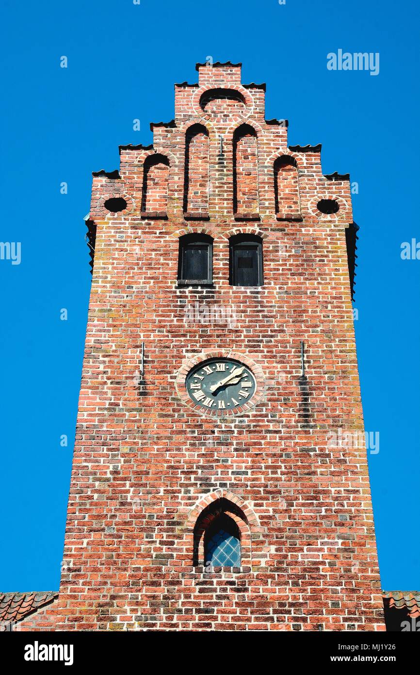 Brick architecture in the tower on the Ystad monastery, build 1267, Ystad, Scania, Sweden Stock Photo