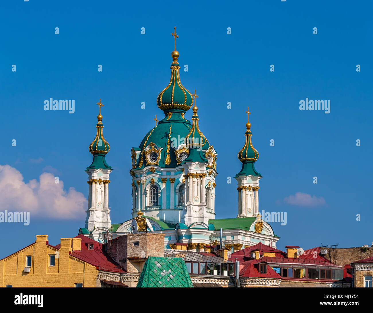 Cupola of St Andrew's Church - Kyiv, Ukraine Stock Photo