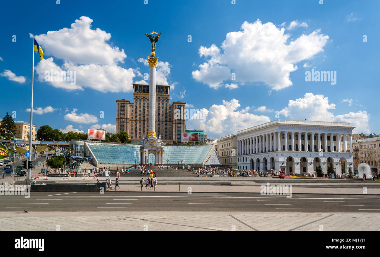 Independence square in Kyiv, Ukraine Stock Photo