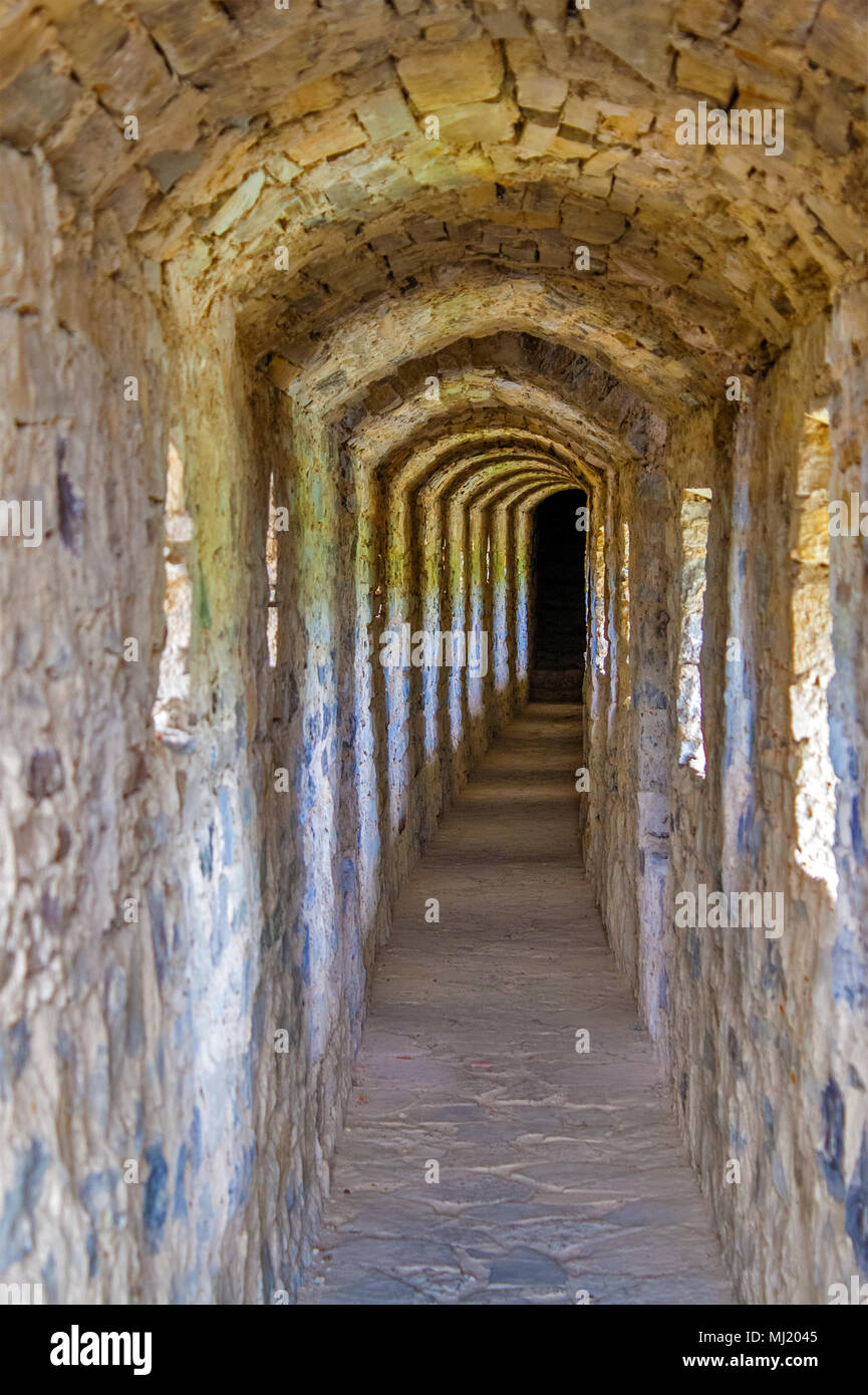 Passage inside the Kamianets-Podilskyi Castle Stock Photo