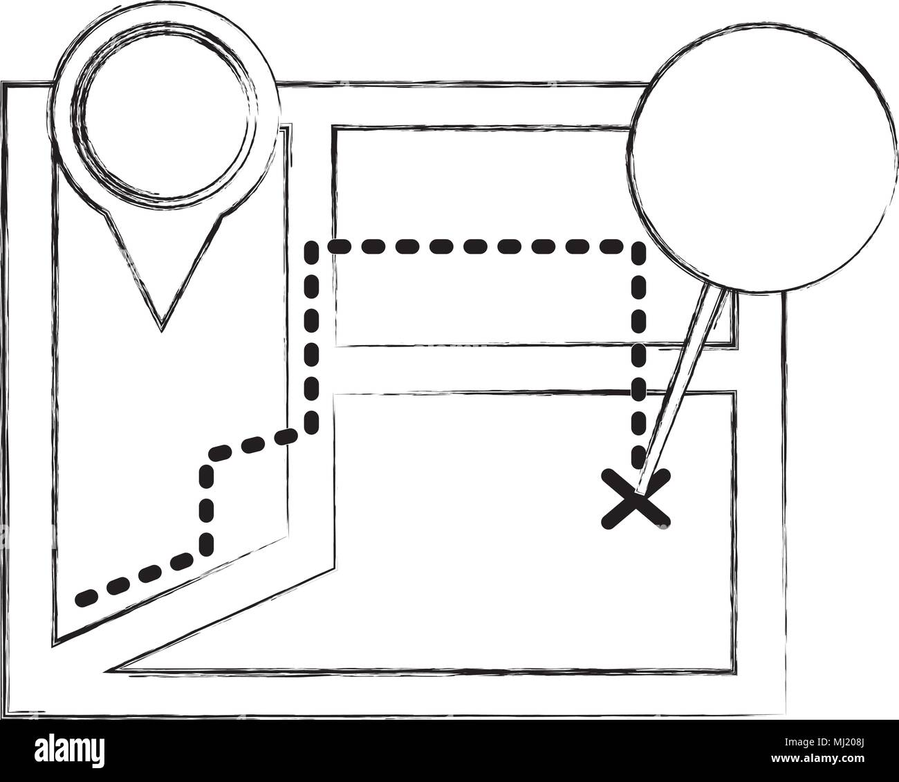 gps navigation pin map location vector illustration sketch Stock Vector ...