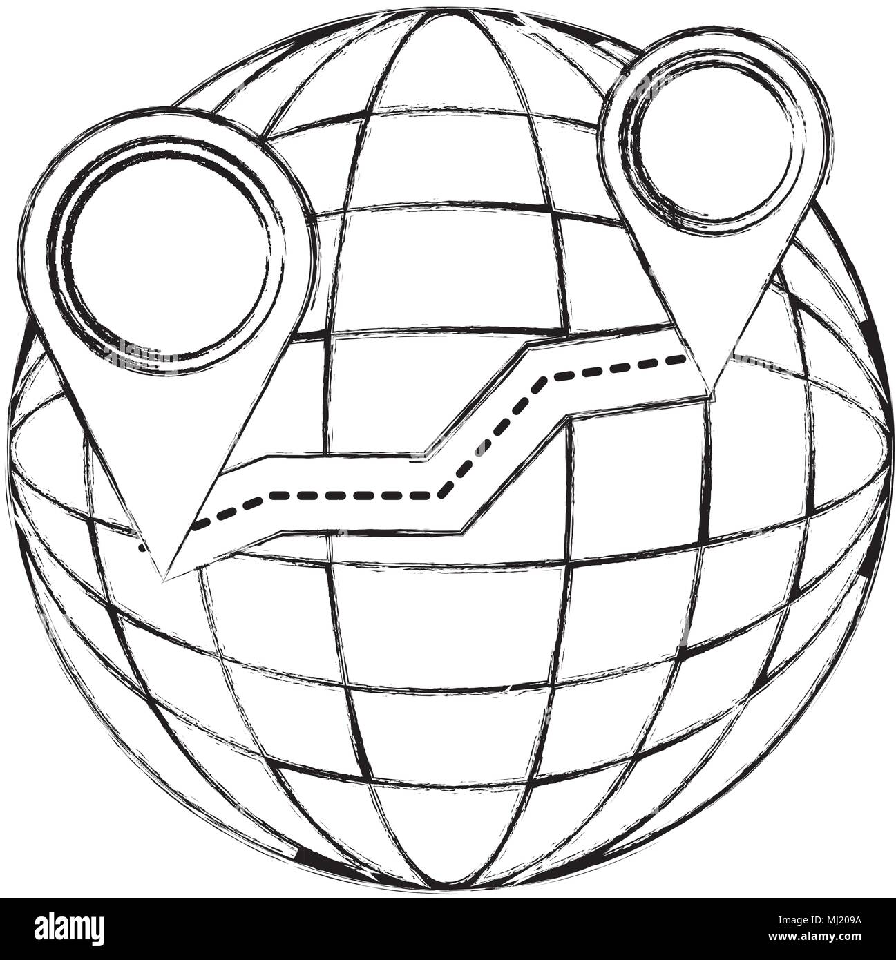 gps navigation global road destination pin map vector illustration ...