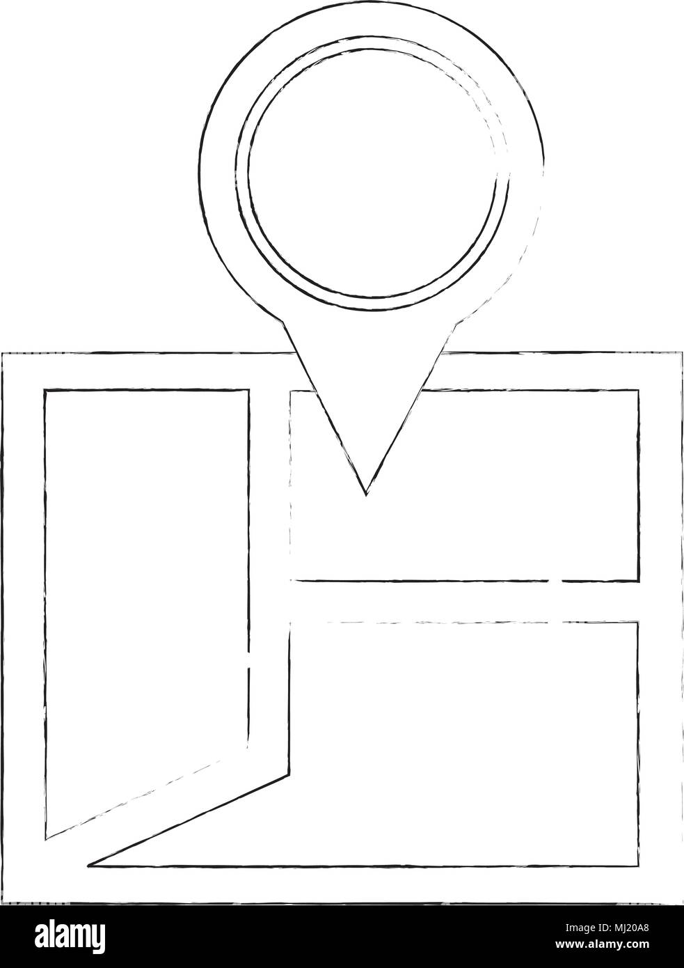 gps navigation map pin pointer location vector illustration sketch ...