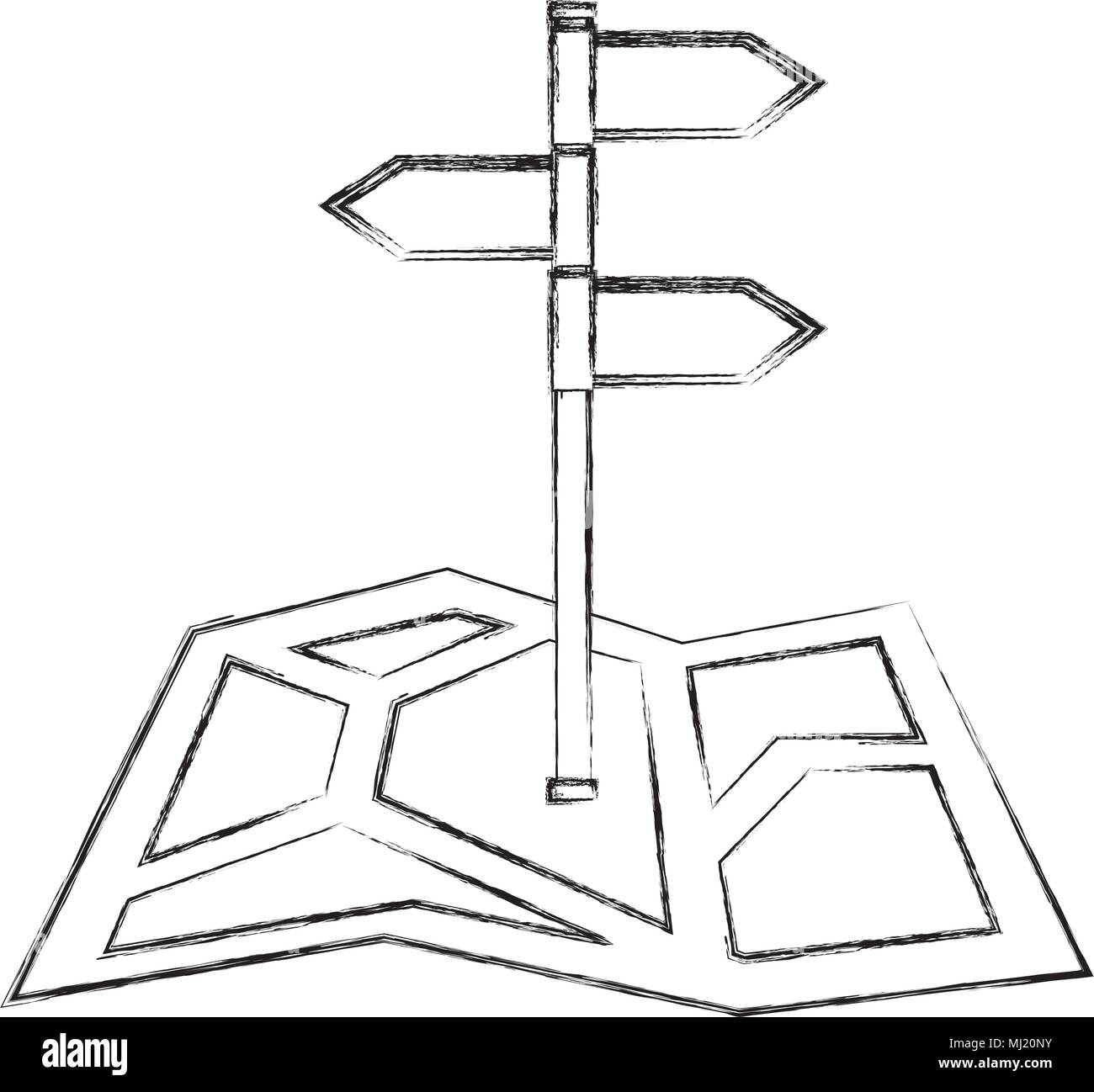 gps navigation map with pin location vector illustration sketch Stock ...
