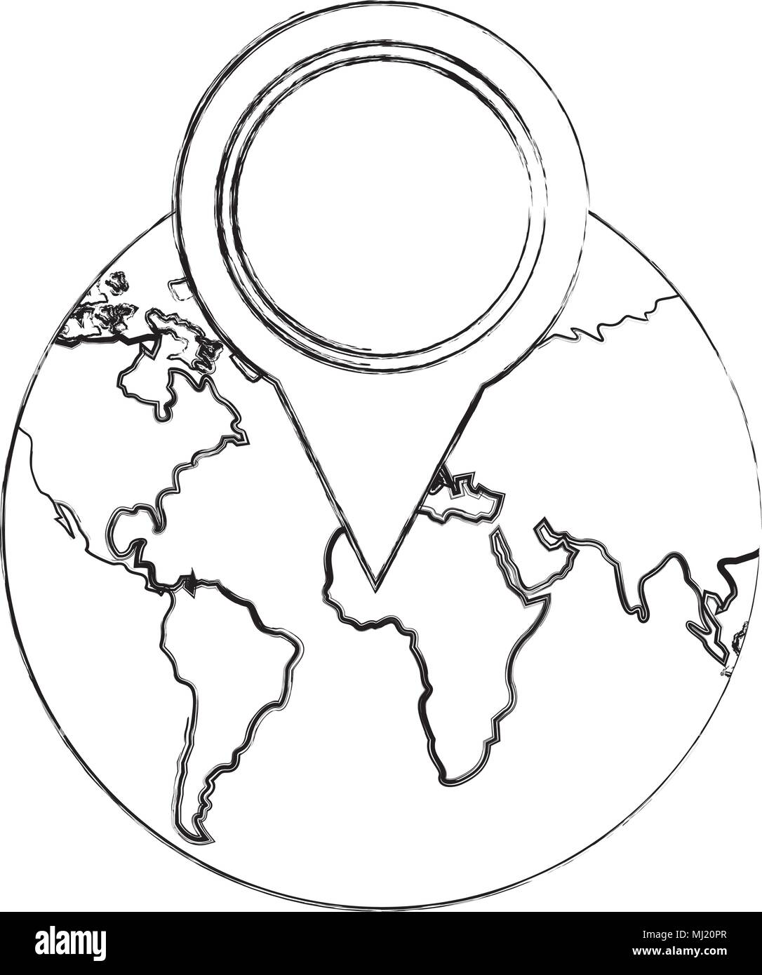 gps navigation world map pin destination travel vector illustration ...
