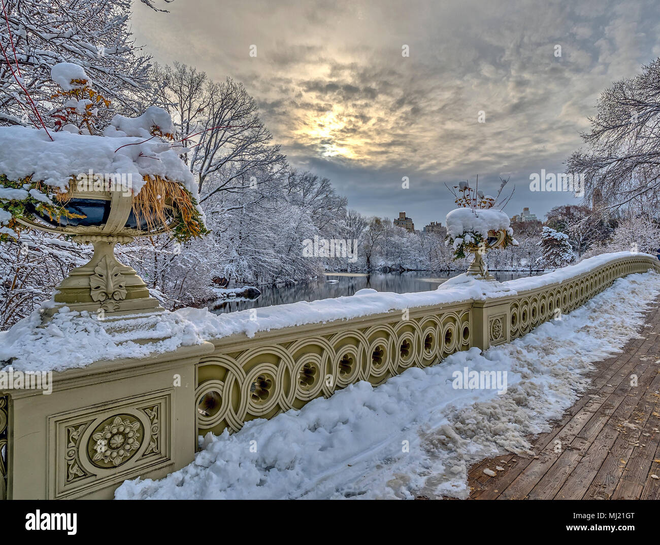 The Bow Bridge is a cast iron bridge located in Central Park, New York ...