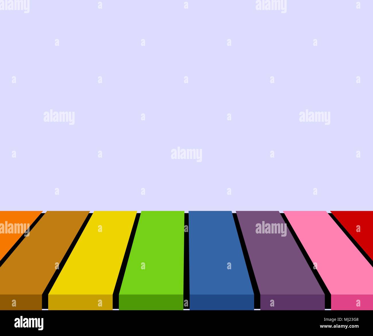 Empty colorful tabletop display over light purple background. Vector illustration, EPS10. Stock Vector