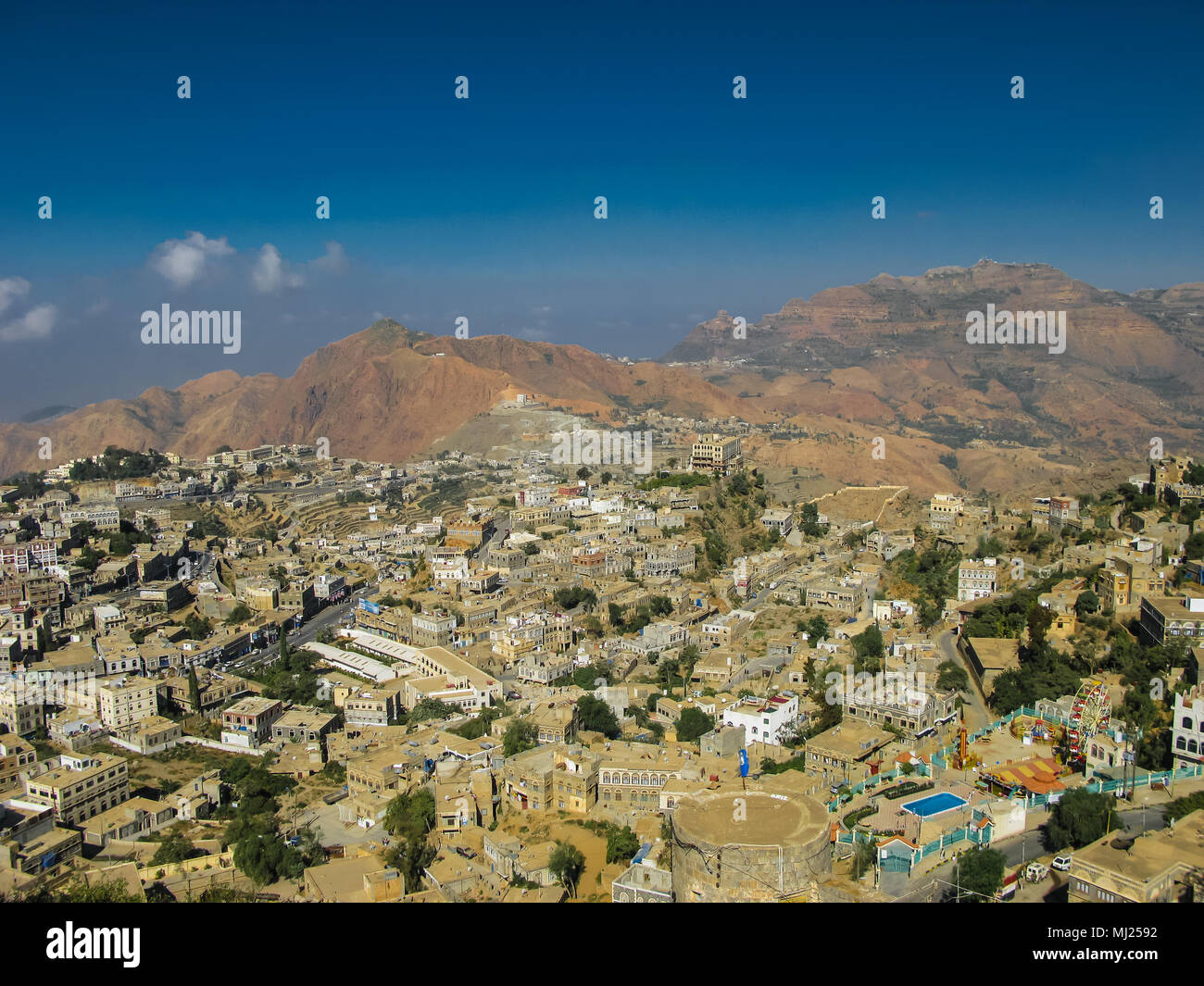 Aerial View To Hajjah City And Haraz Mountain Yemen Stock Photo Alamy