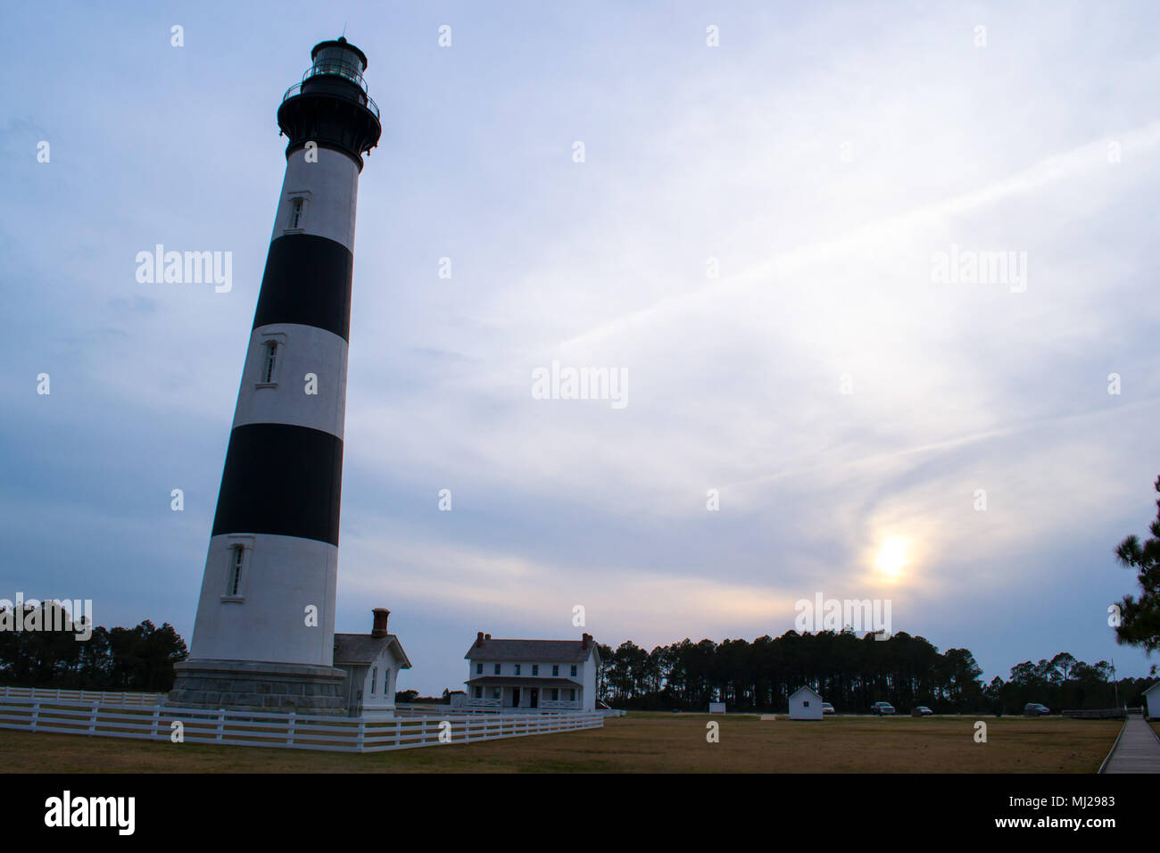 Pea Island Bird Sanctuary, Bodie Lighthouse, Protected Sea Shore on North Carolina's Eastern Coast. This travel destination will inspire you. Stock Photo