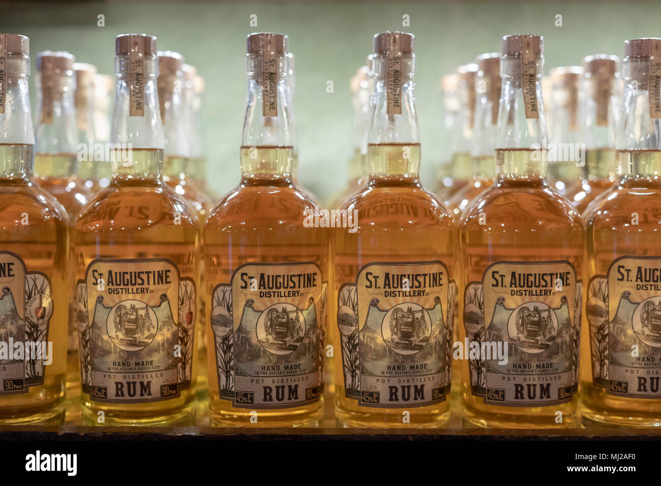 St. Augustine, Florida Bottles of rum at the St. Augustine Distillery. The company uses
