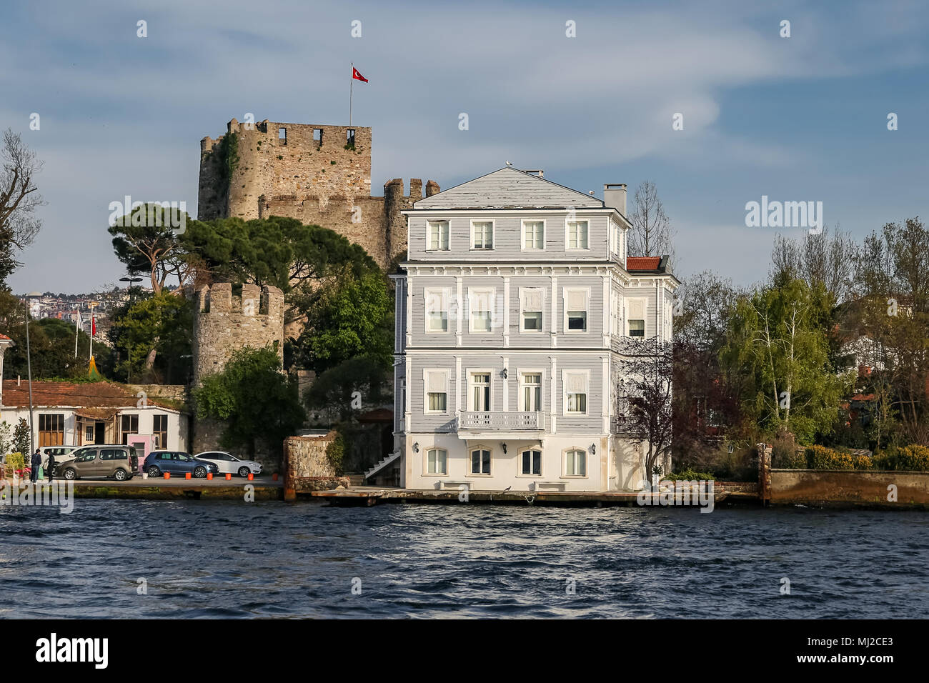 Building in Bosphorus Strait Side of Istanbul City, Turkey Stock Photo