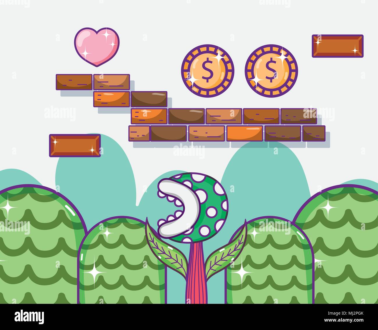 Video game heart pixelated icon hi-res stock photography and images - Alamy