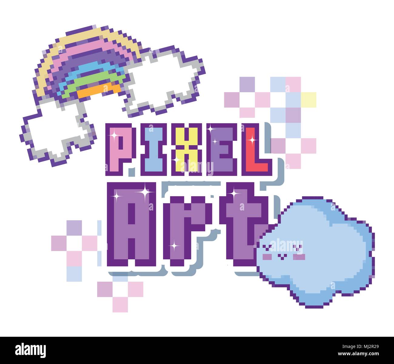 Pixel art concept Stock Vector