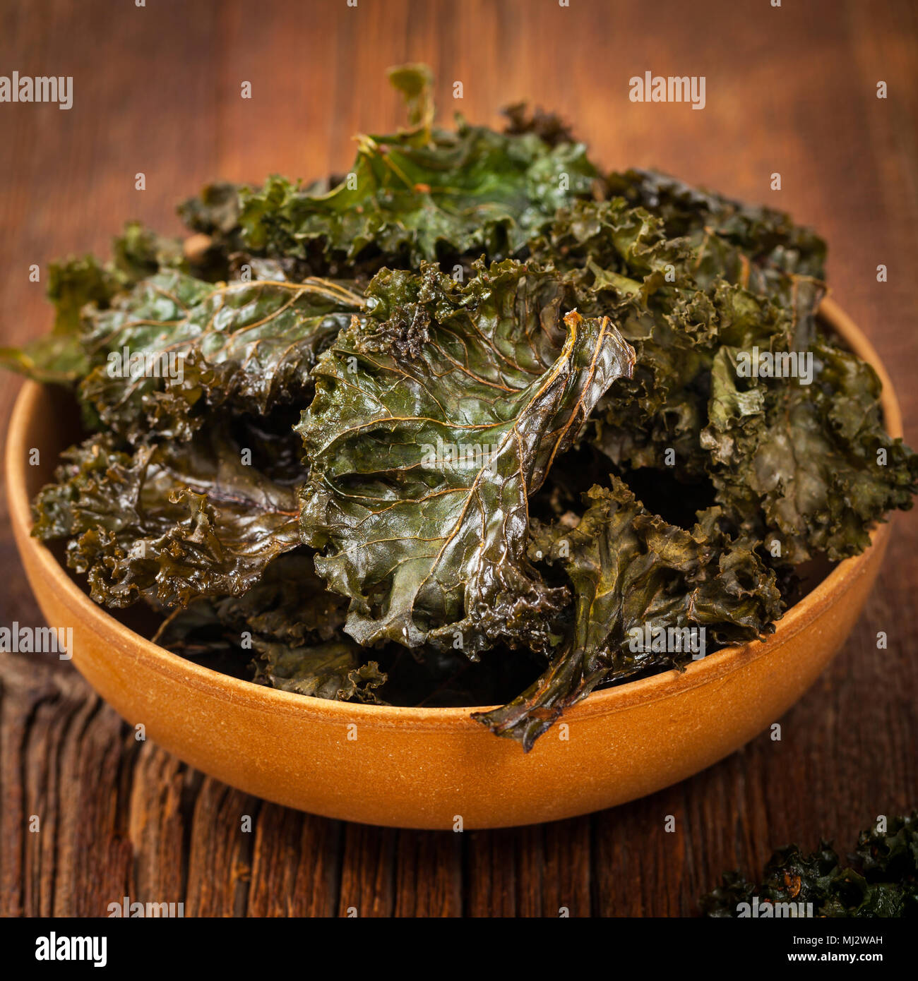 Baked Crispy Kale Chips Stock Photo Alamy