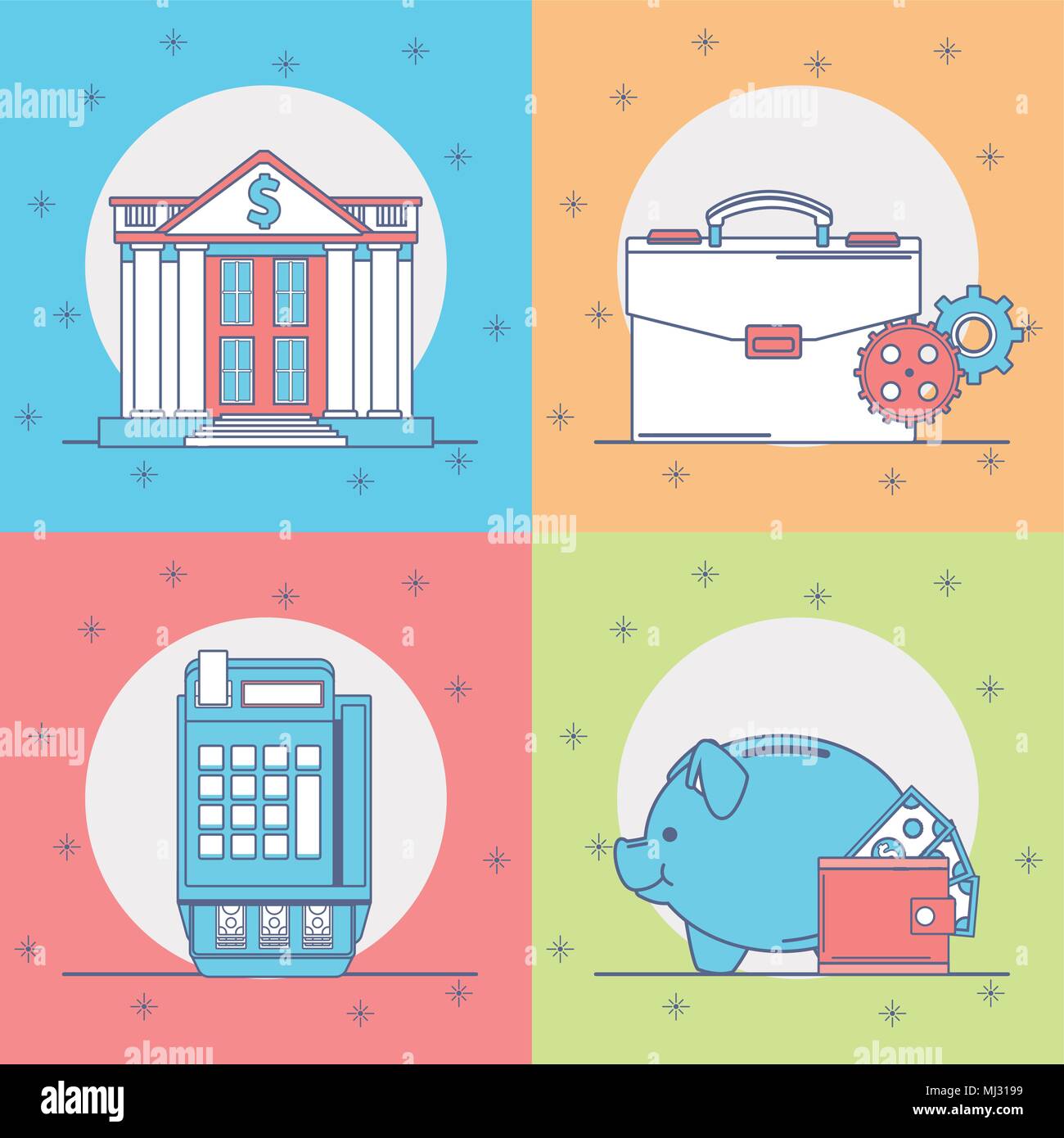 Set of money and bank icons Stock Vector Image & Art - Alamy