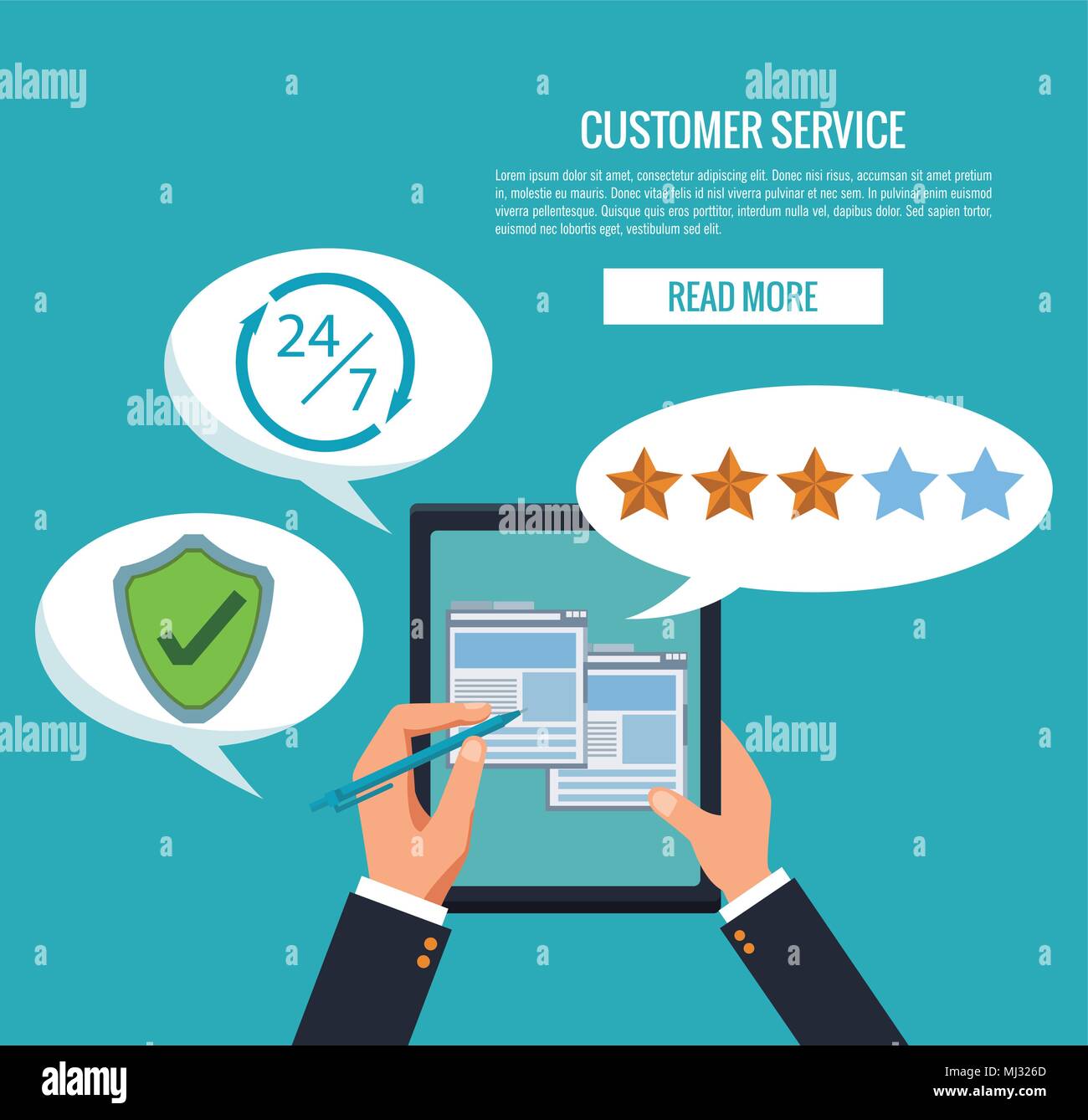 Customer service banner Stock Vector Image & Art - Alamy
