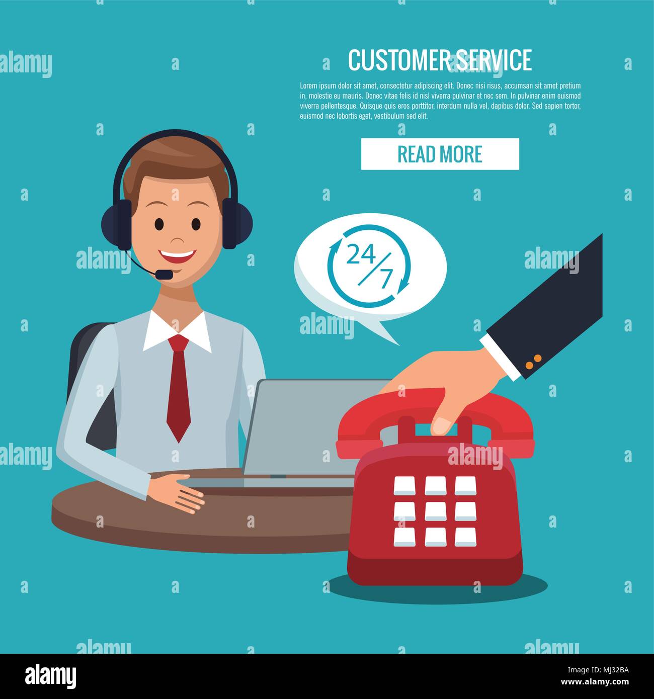 Customer service banner Stock Vector Image & Art - Alamy