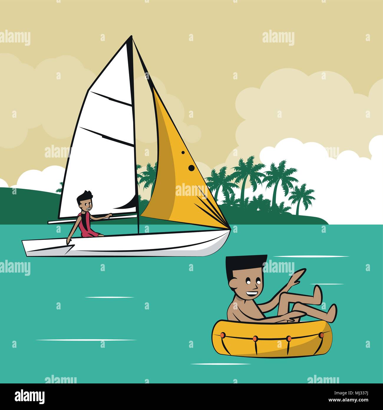 Summer water sport concept Stock Vector Image & Art - Alamy