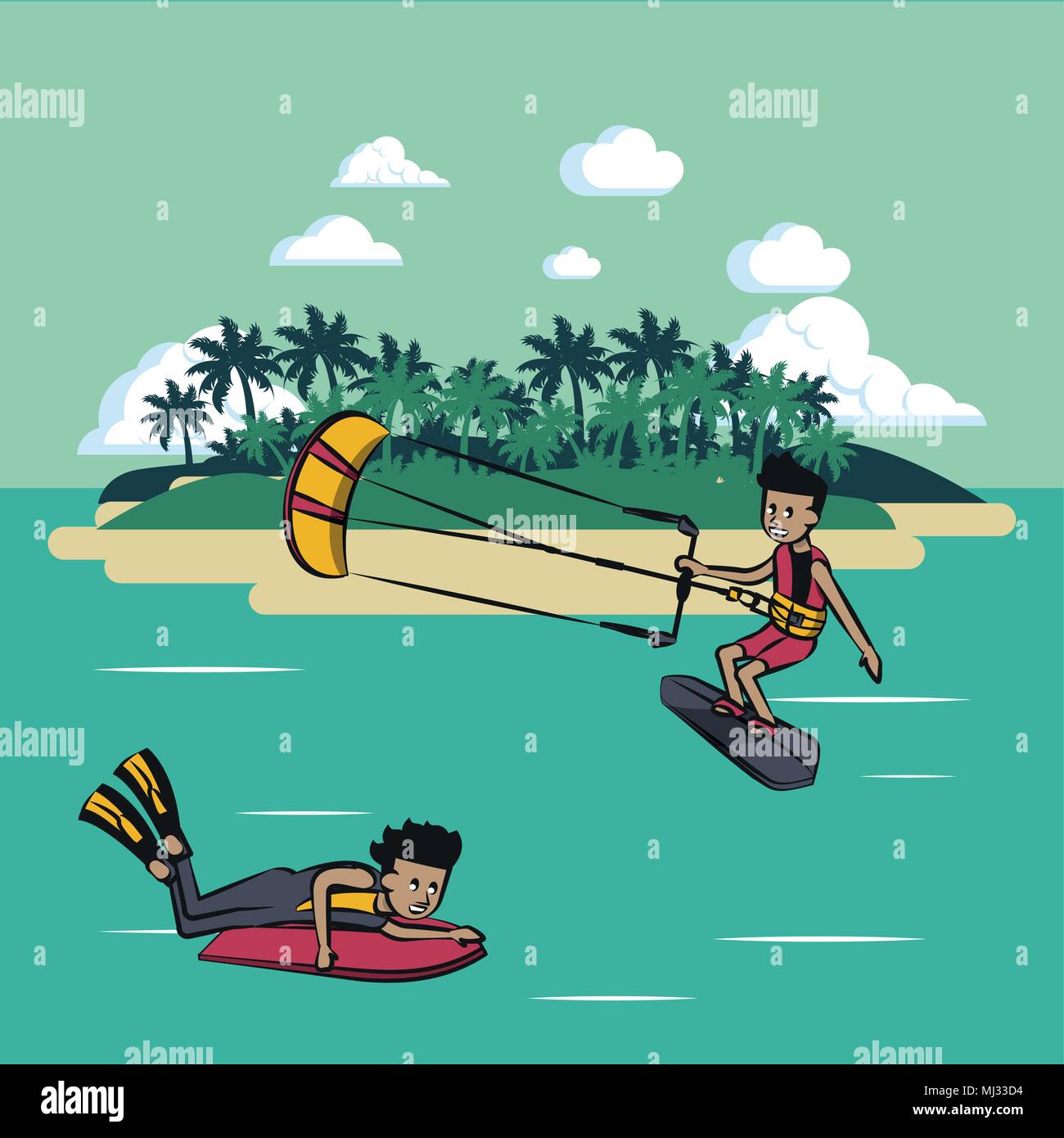 Summer water sport concept Stock Vector Image & Art - Alamy