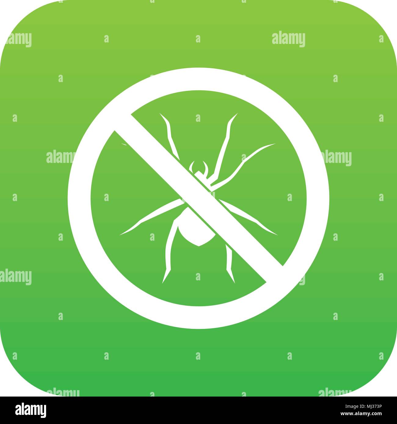 No spider sign icon digital green Stock Vector