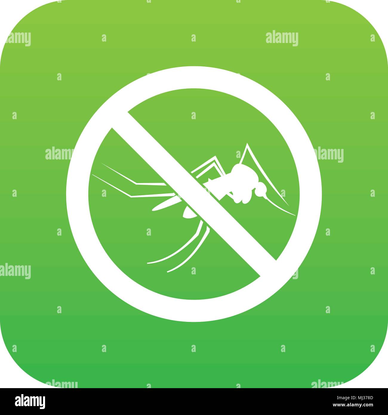 No mosquito sign icon digital green Stock Vector