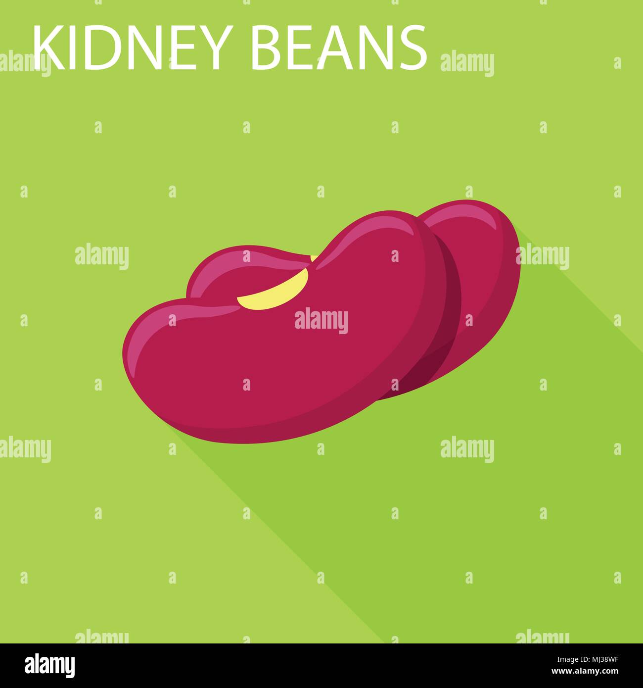 Kidney beans icon, flat style Stock Vector