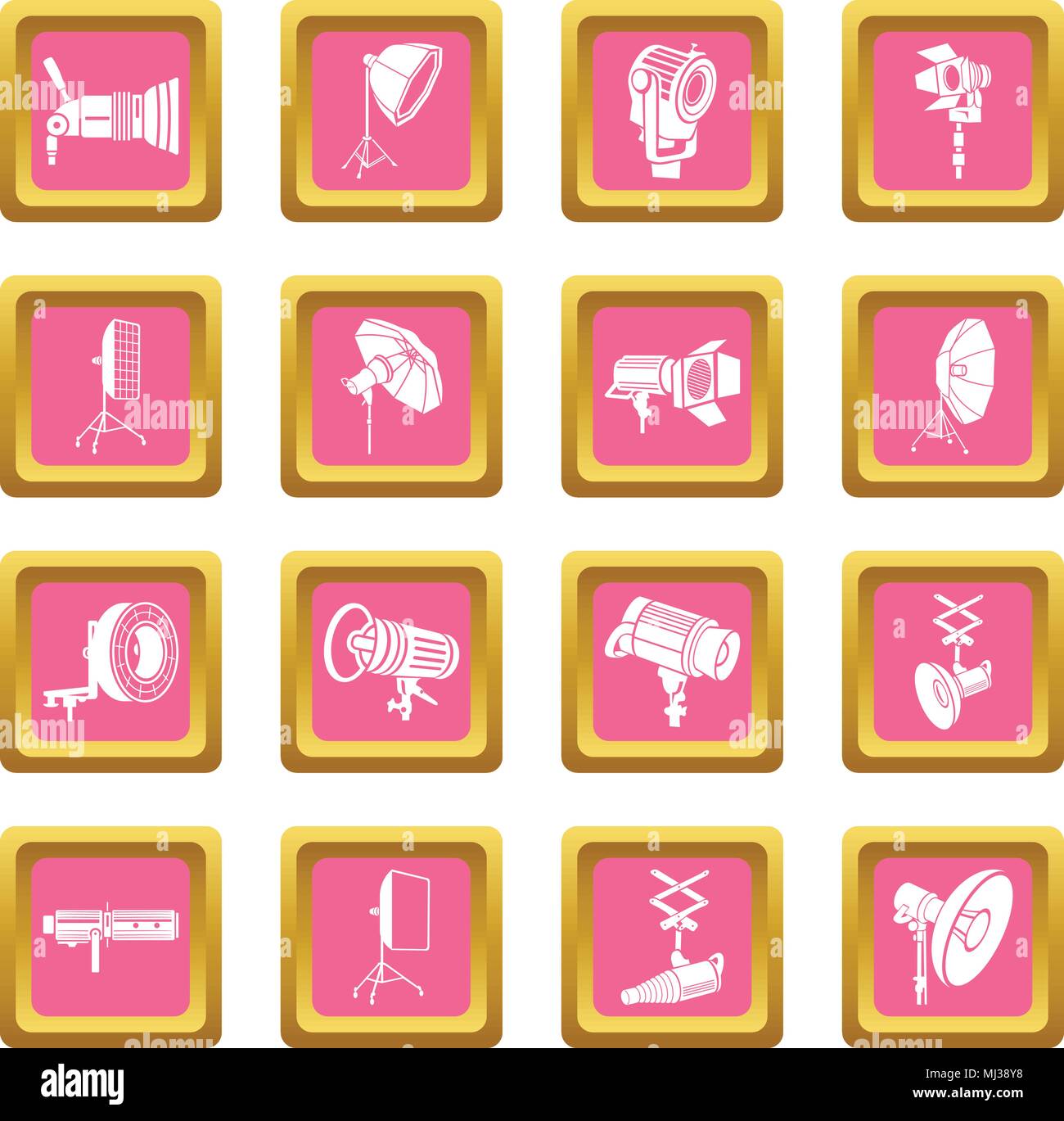 Photography icons set pink square vector Stock Vector Image & Art - Alamy