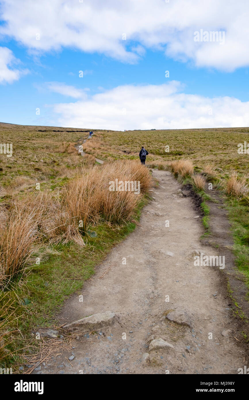 Walker doing The Three Peaks Challenge , North Yorkshire, England Stock Photo Alamy