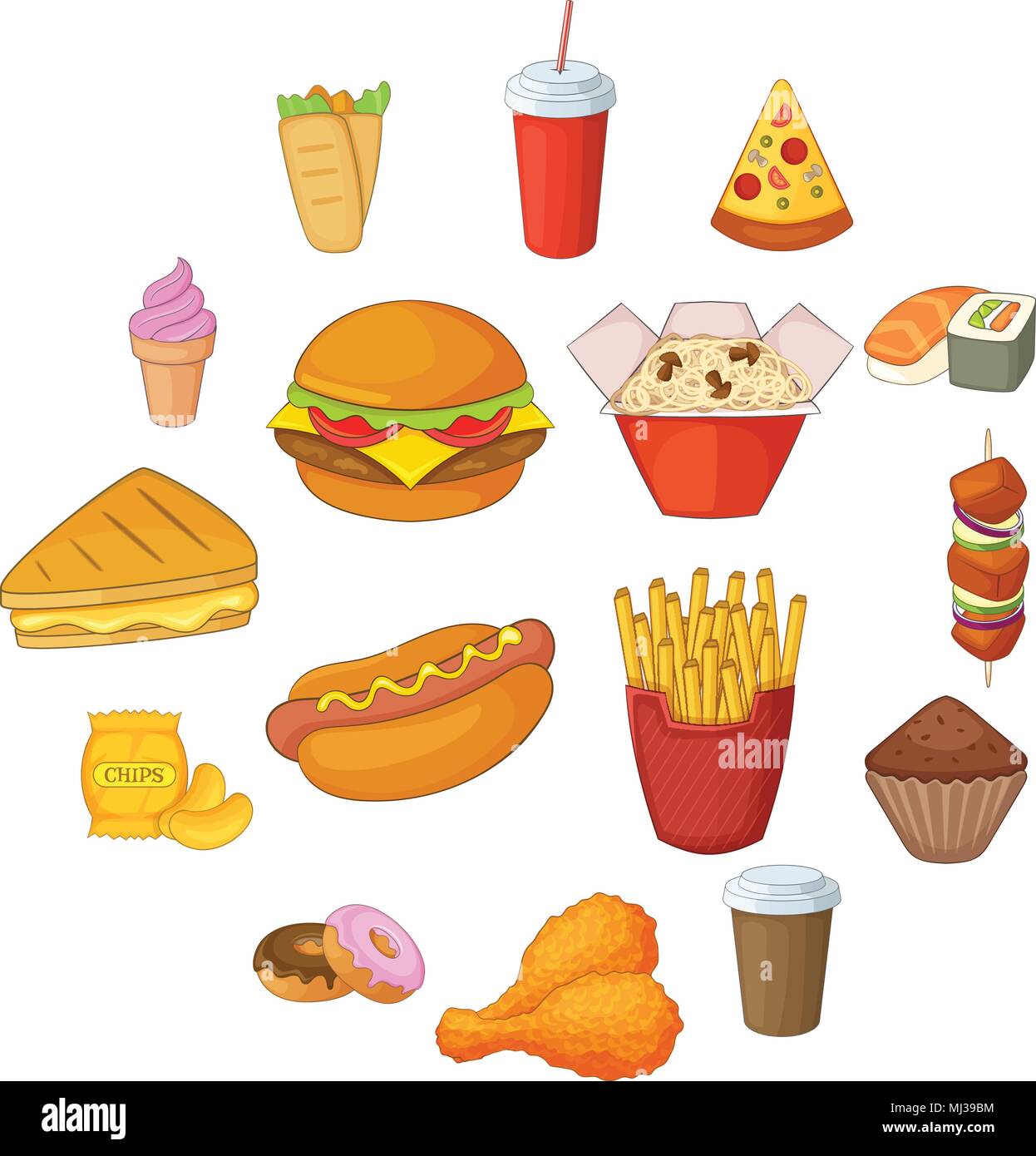 Fast food icons set, cartoon style Stock Vector Image & Art - Alamy Fast food icons set, cartoon style Stock Vector Image & Art - Alamy