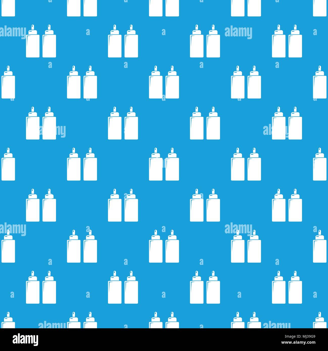 Ketchup mustard squeeze bottle pattern vector seamless blue Stock Vector