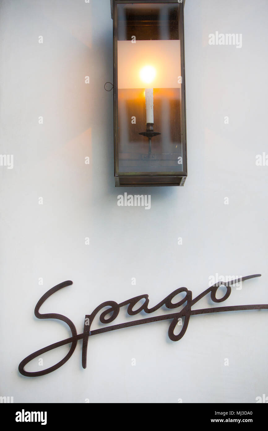 Spago Restaurant exterior, Beverly Hills, California, USA Stock Photo