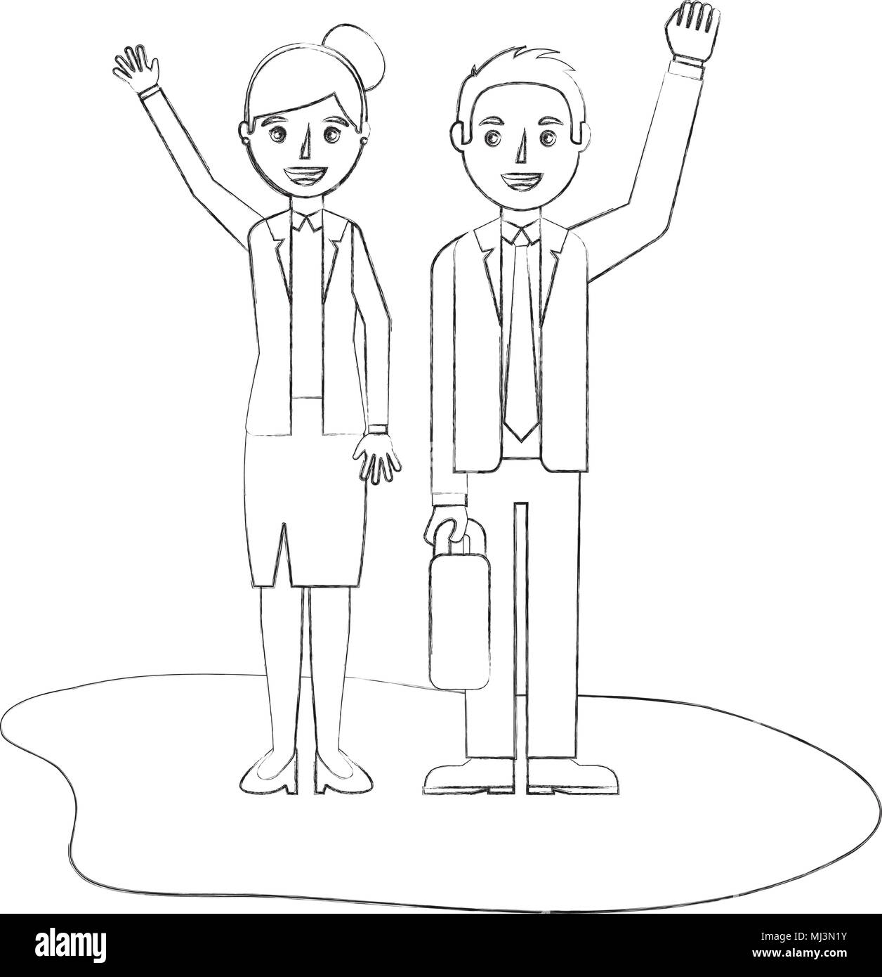 man and woman teachers characters education vector illustration sketch ...