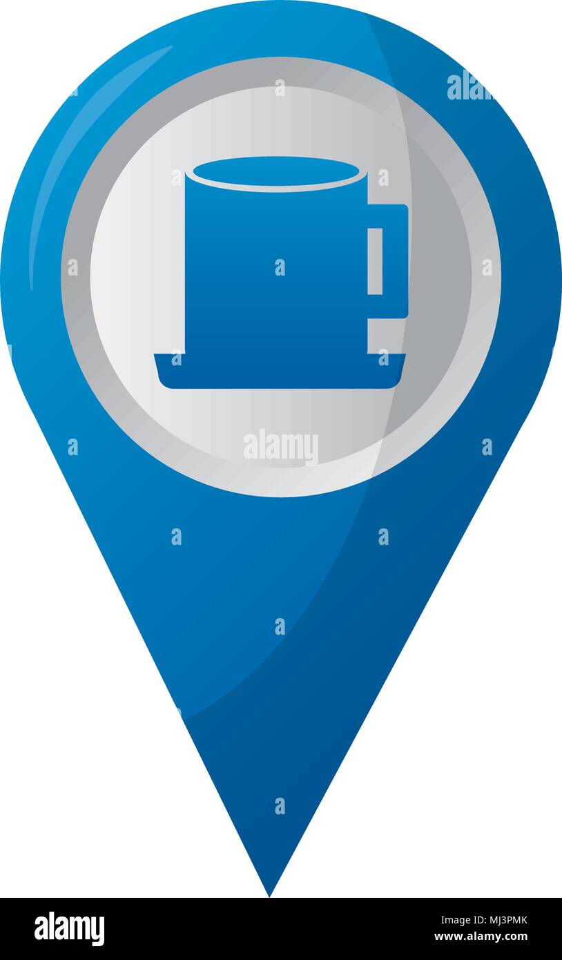 coffee cup shop pointer gps navigation location image vector illustration Stock Vector