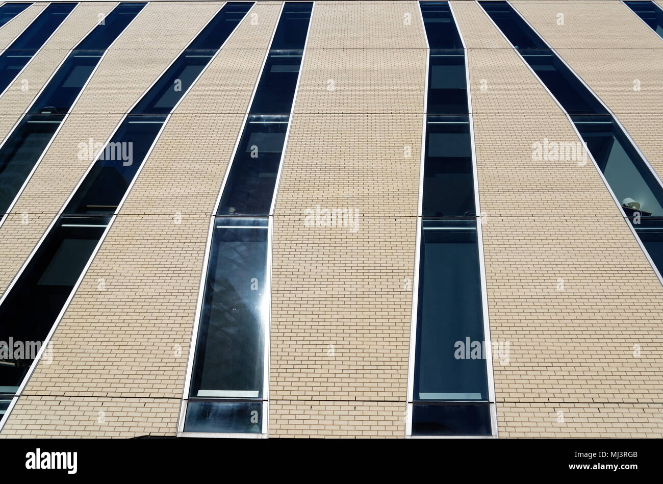 Modern architectural details in Montreal, on the Pavillon Adrien Pinard building of the UQAM university Stock Photo